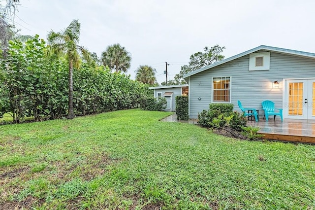 view of yard featuring a deck