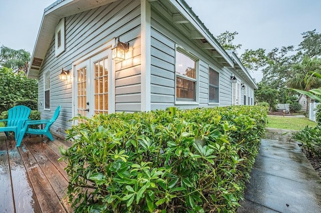 view of home's exterior with a deck