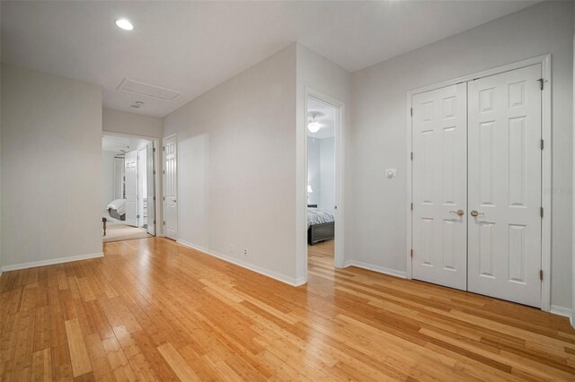 825 Islebay Dr, Apollo Beach, FL 33572 - interior space with baseboards, a closet, light wood-style flooring, and recessed lighting