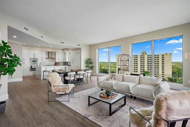 living room featuring hardwood / wood-style floors