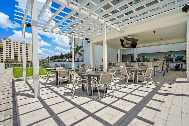 view of patio with a pergola