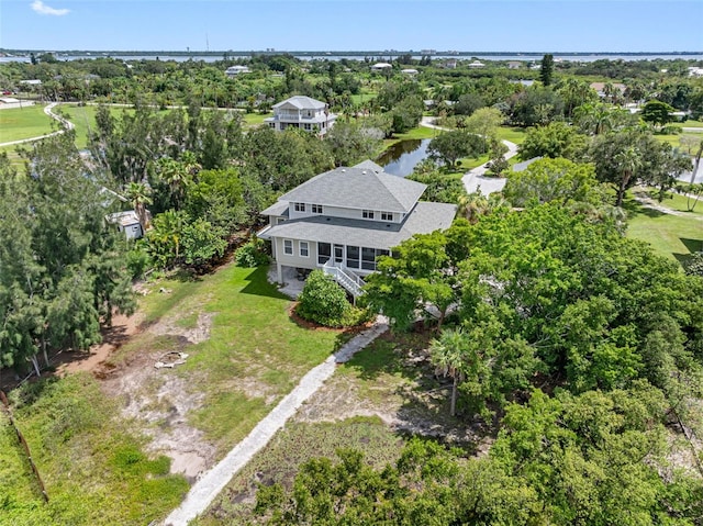 1215 Bayshore Dr, Terra Ceia, FL 34250 - drone / aerial view of a large body of water and a tree filled landscape