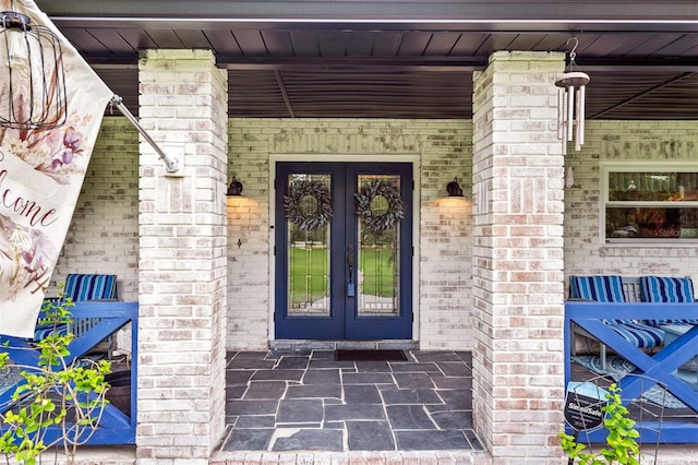 doorway to property with french doors