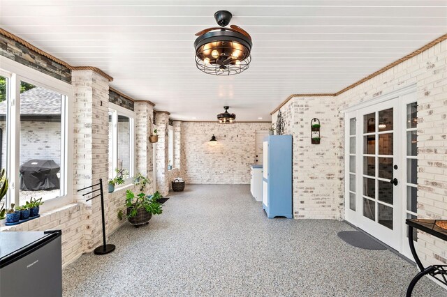 view of patio with grilling area and french doors