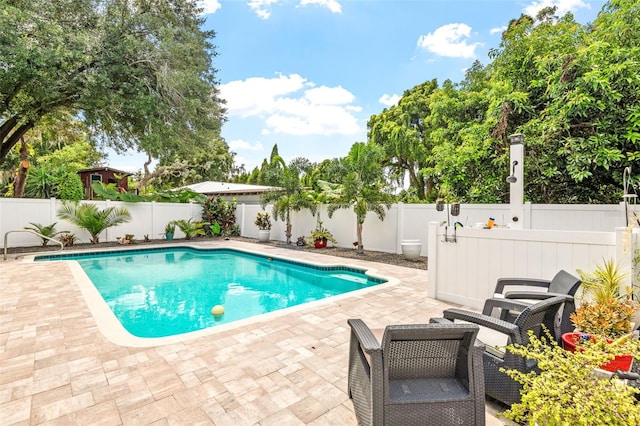 view of pool featuring a patio area