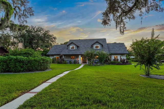 view of front of house with a front yard