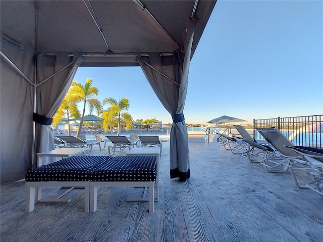 view of patio / terrace with a pool