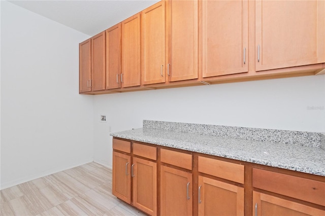 interior space featuring light stone counters