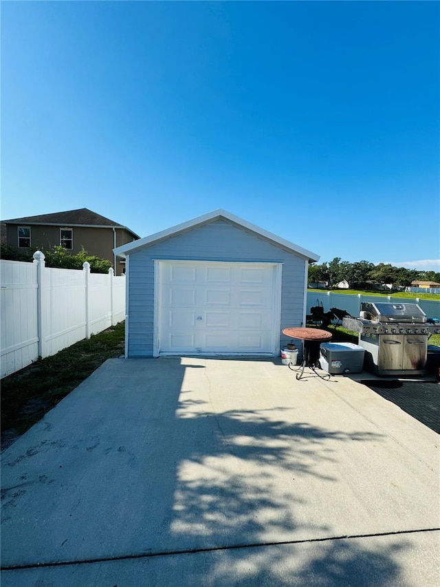 view of garage