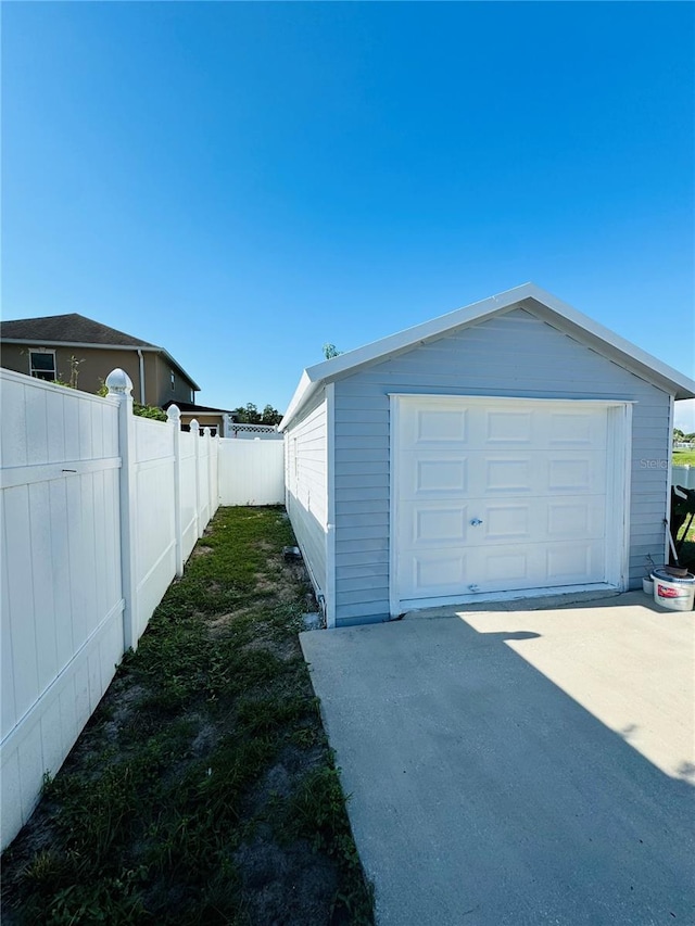 view of garage