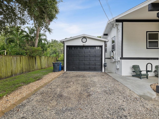 view of garage