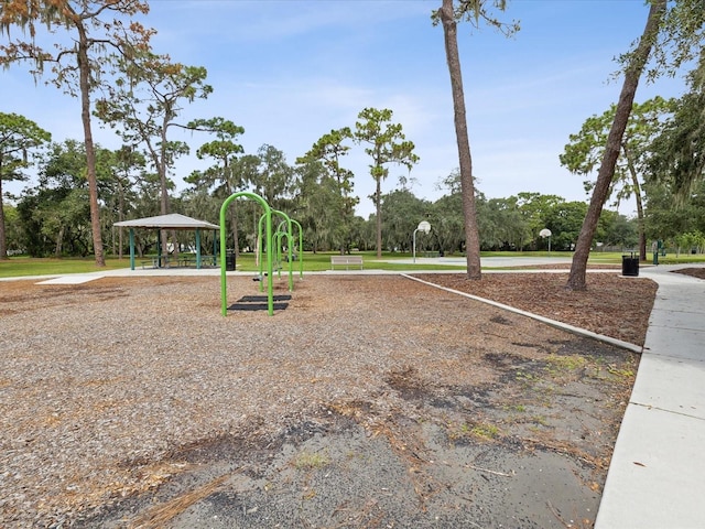 view of jungle gym with a gazebo