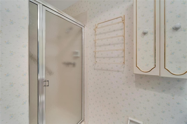 bathroom featuring walk in shower