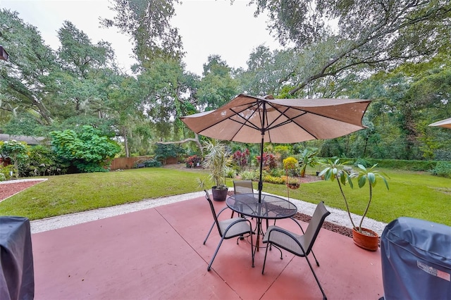 view of patio with area for grilling