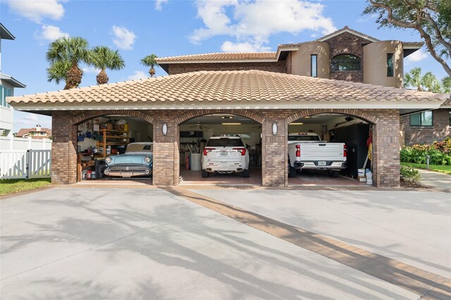 view of parking / parking lot with a carport