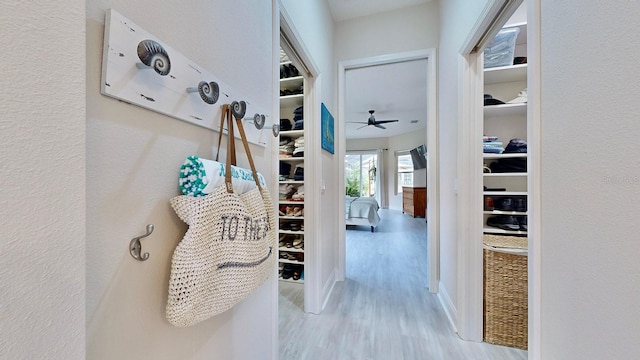 interior space with light hardwood / wood-style flooring