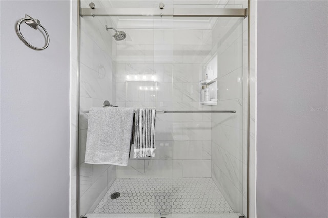full bathroom with a shower stall