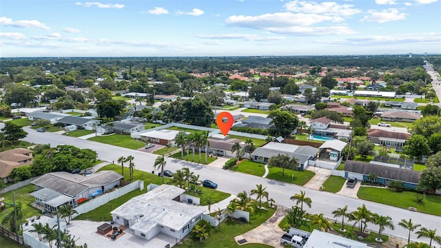 aerial view featuring a residential view