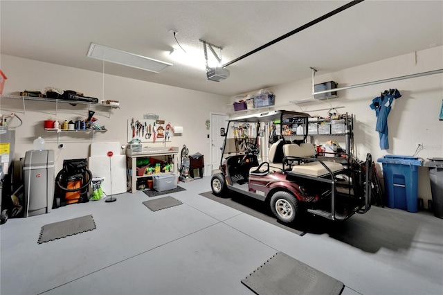 garage featuring a garage door opener