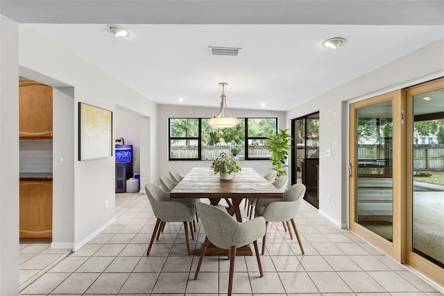 view of tiled dining area