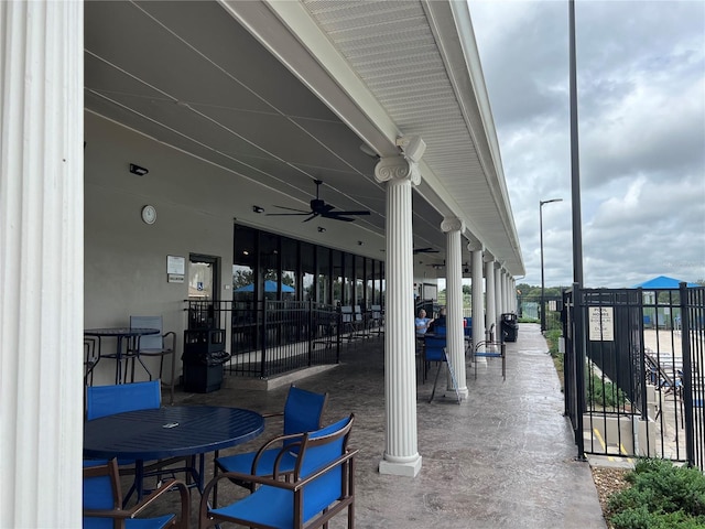 view of patio / terrace with ceiling fan