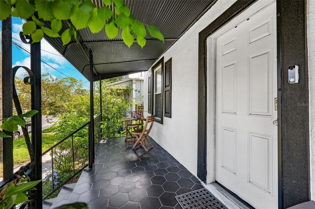 exterior space with covered porch