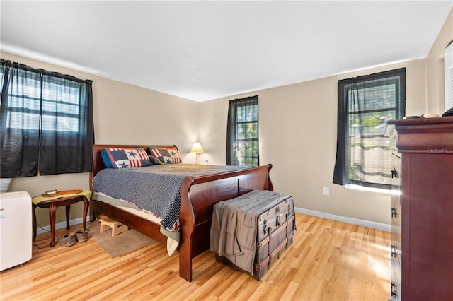 bedroom featuring light hardwood / wood-style flooring