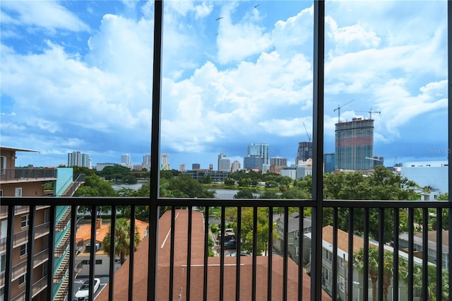 balcony with a city view