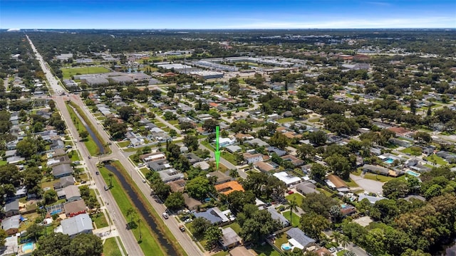 aerial view with a residential view