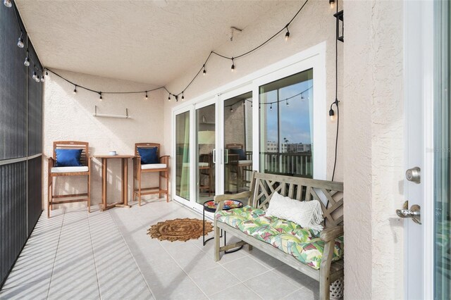 balcony with a patio area