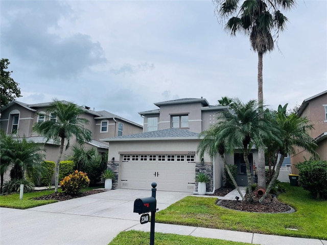 view of front facade with a front yard