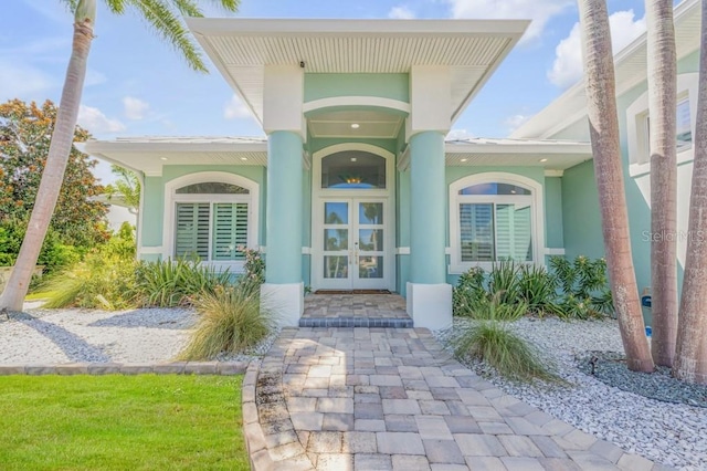 entrance to property with french doors