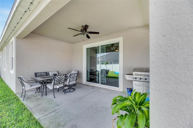 view of patio / terrace with ceiling fan