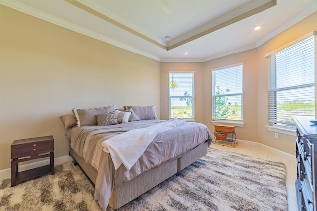 bedroom featuring crown molding