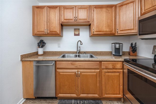 kitchen with sink and stainless steel appliances