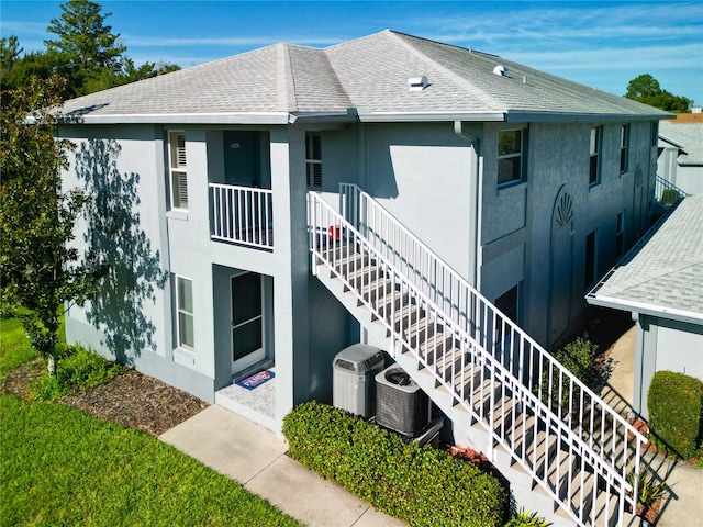 view of front of home with central AC unit