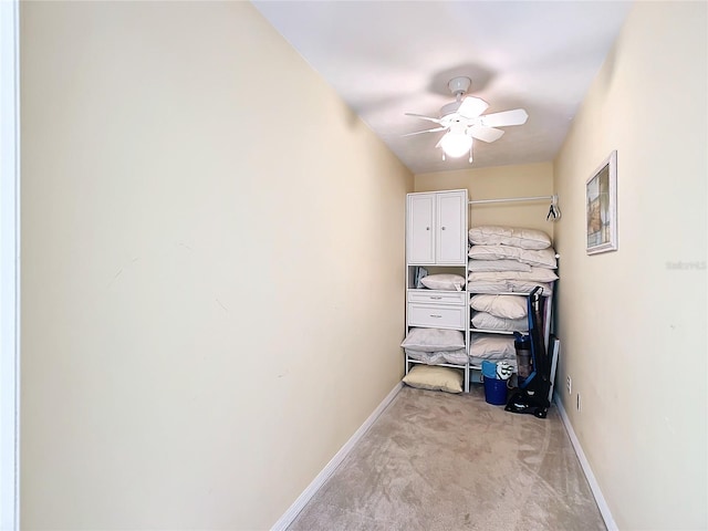 interior space featuring light colored carpet