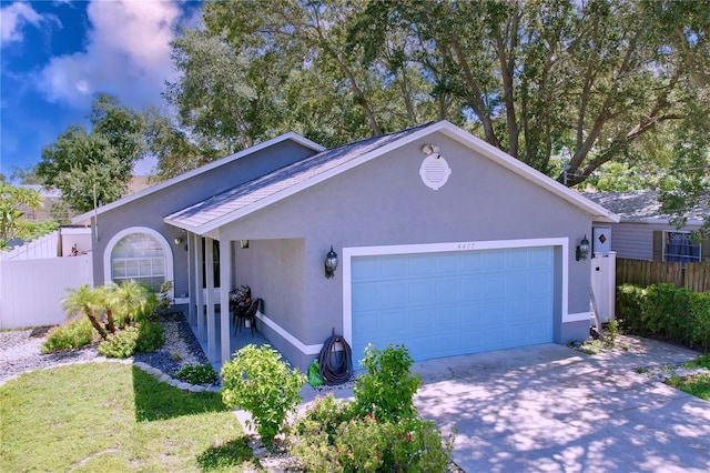 ranch-style house with a garage