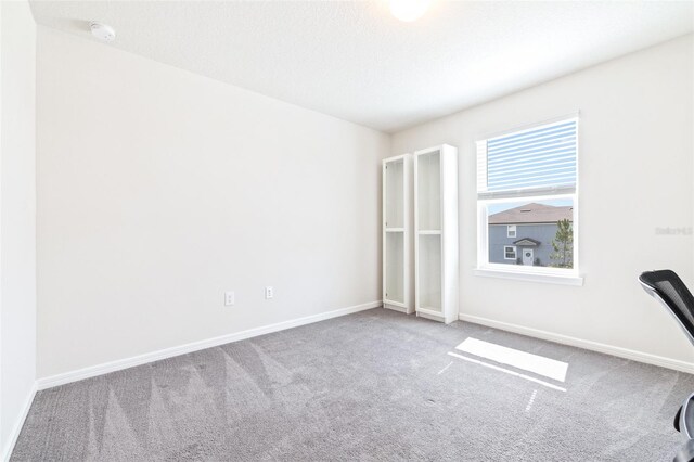 empty room featuring light colored carpet and a textured ceiling