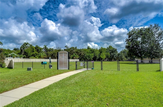 view of community featuring a yard