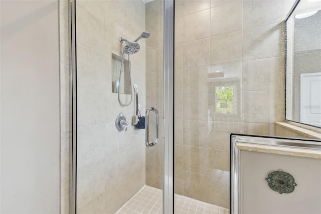 bathroom featuring walk in shower