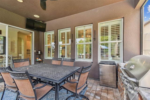 view of patio / terrace featuring a grill