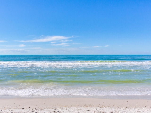 property view of water with a beach view