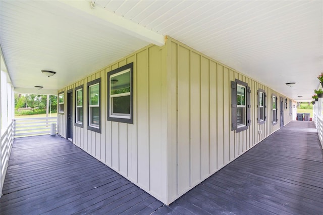 wooden terrace with covered porch