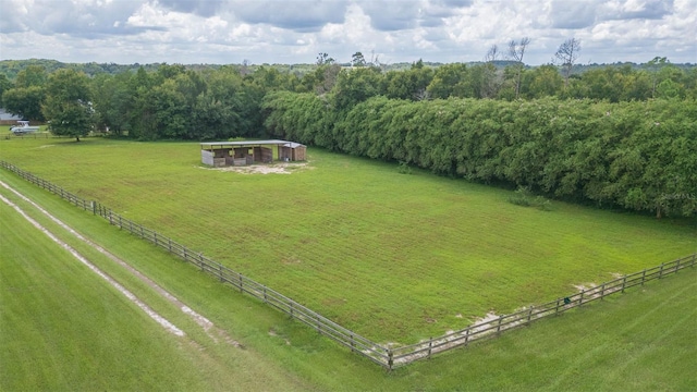 drone / aerial view with a rural view