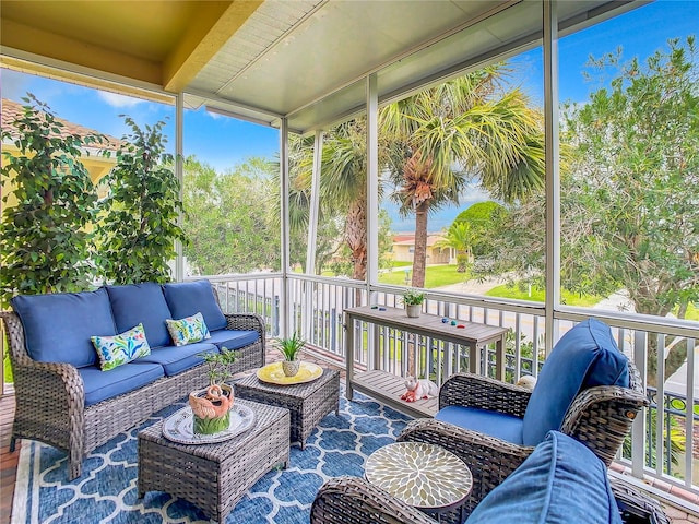 sunroom with plenty of natural light