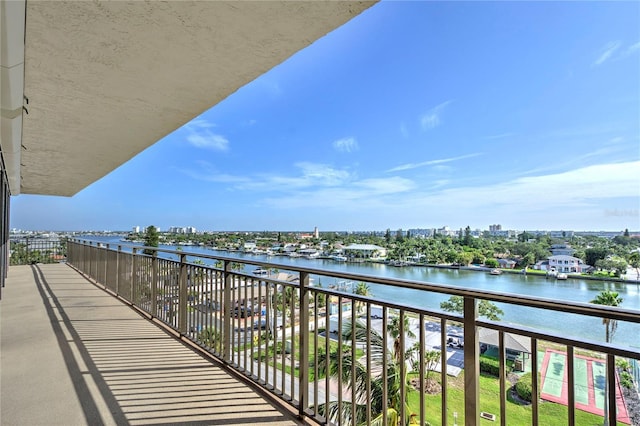 balcony with a water view