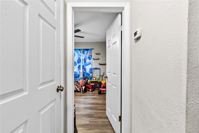 hallway featuring hardwood / wood-style flooring