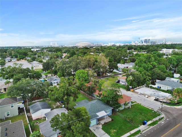 drone / aerial view with a view of city