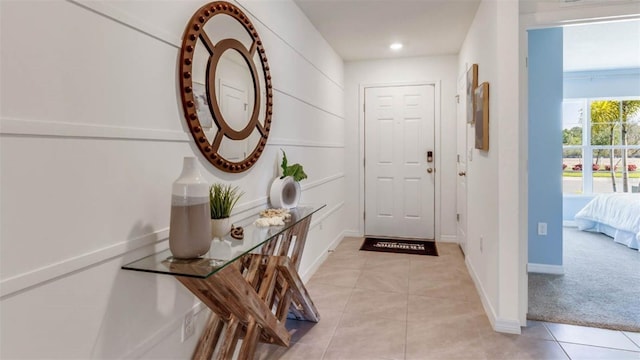 view of carpeted entryway